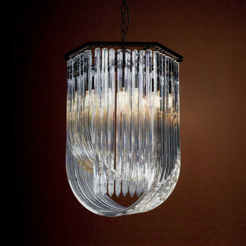 подвесная люстра delight collection murano glass kr0116p-6 black