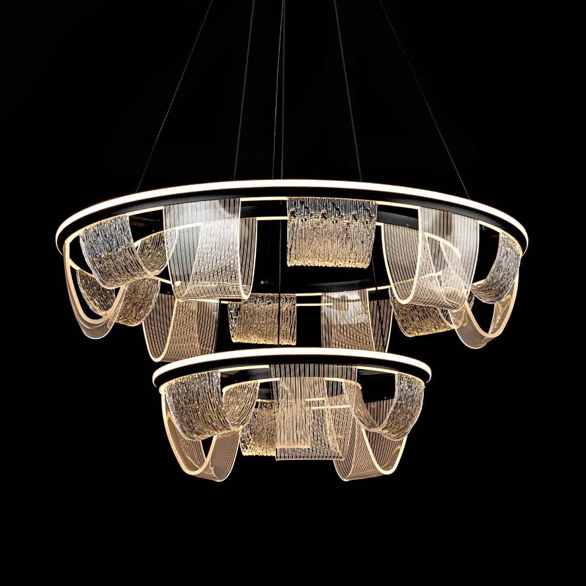 подвесная люстра led4u l7706-800-460 bk