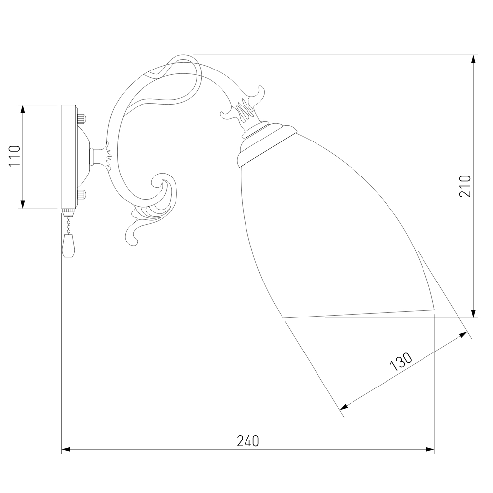 бра eurosvet 22010/1 античная бронза