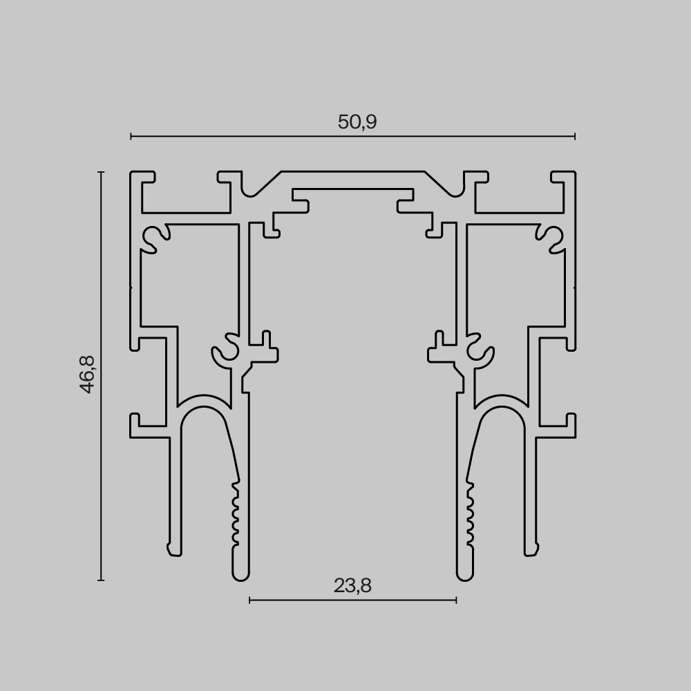 шинопровод магнитный для монтажа в натяжной потолок maytoni technical exility clipline trx034-sccl-422b