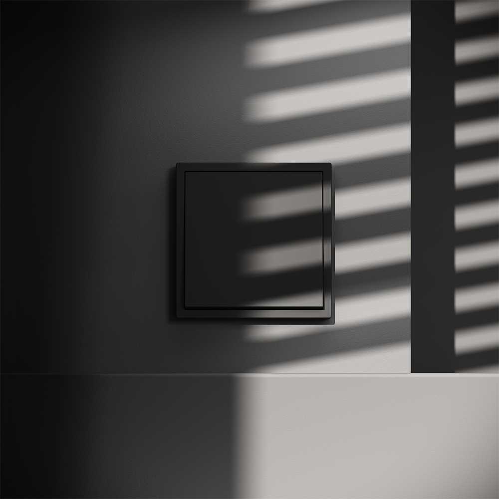 выключатель с самовозвратом встраиваемый voltum s70 одноклавишный 10а, (черный матовый) vls010608