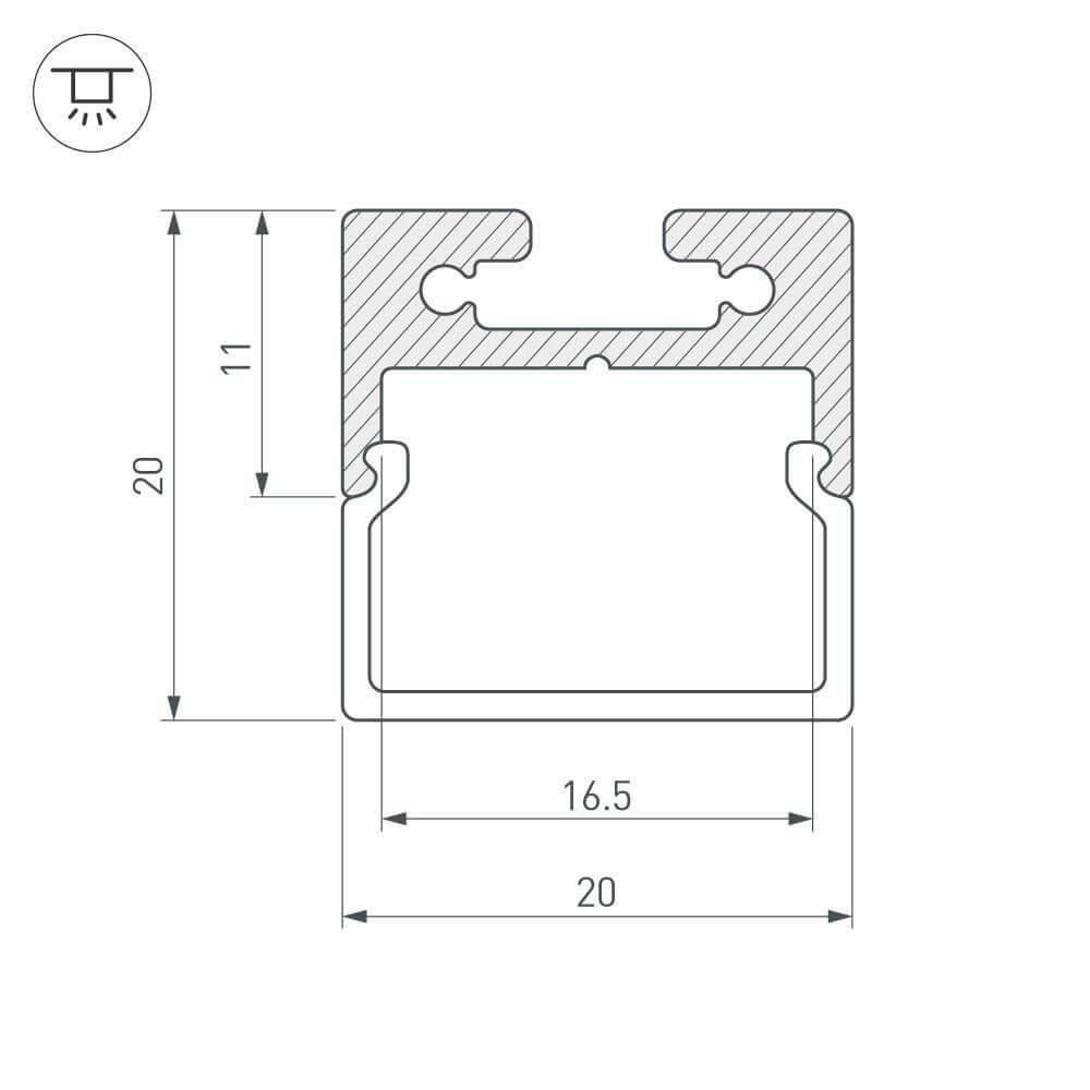 экран arlight sl-line-2011-2000 square opal 019258
