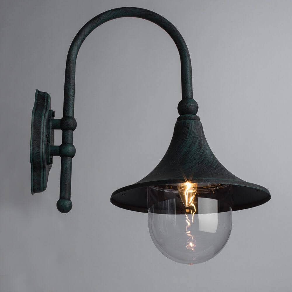 уличный настенный светильник arte lamp malaga a1082al-1bg