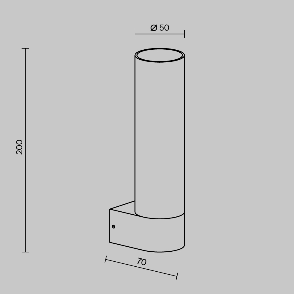 уличный настенный светильник maytoni tube o508wl-l5b3k