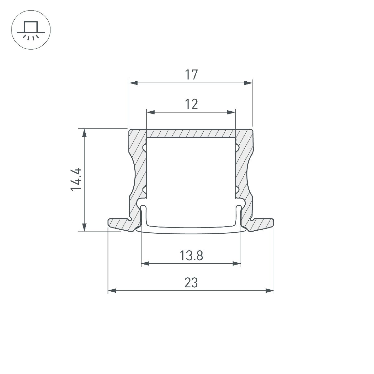 профиль arlight arh-line-2315-f-2000 anod gold 039991