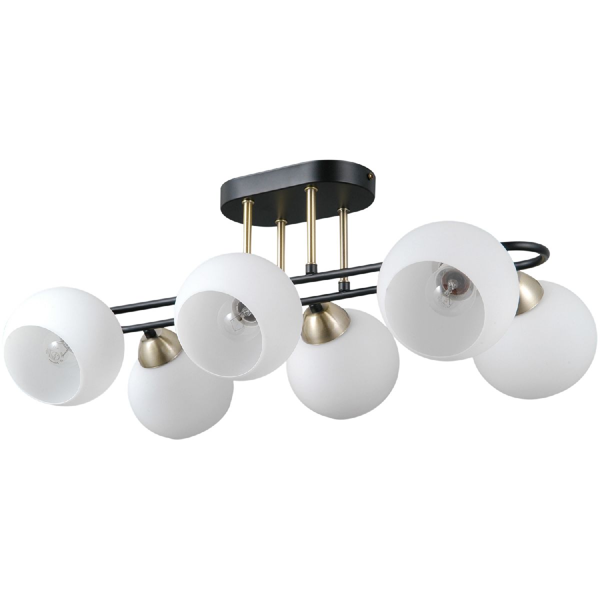 потолочная люстра illumico il0790-6csq-25 bk ab trento