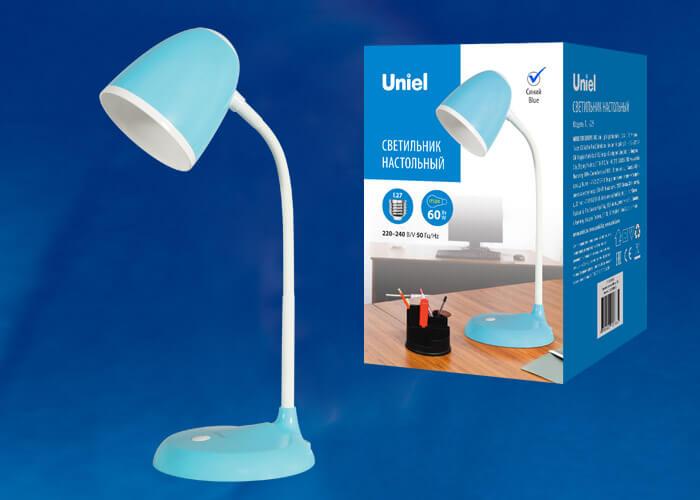 настольная лампа uniel standard tli-228 blue e27 ul-00003652