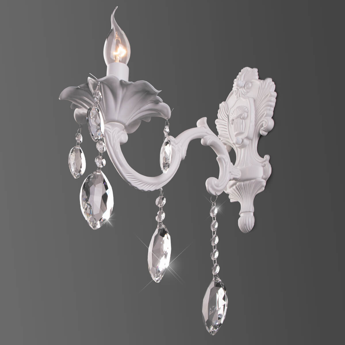 бра eurosvet 10108/1 белый/прозрачный хрусталь strotskis