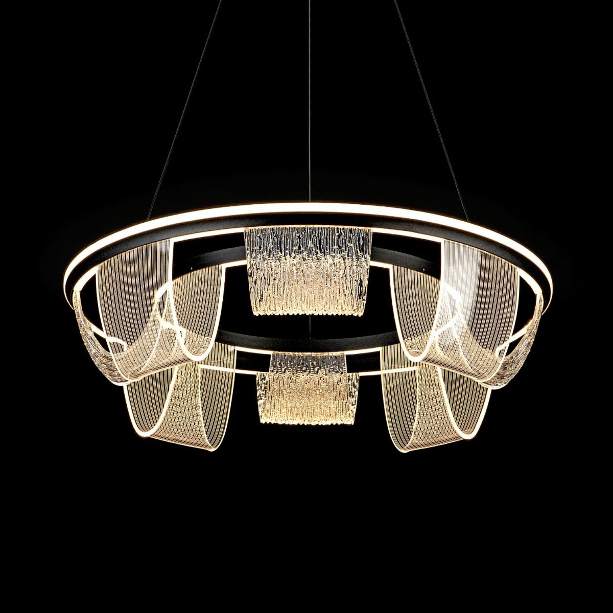 подвесная люстра led4u l7706-630 bk