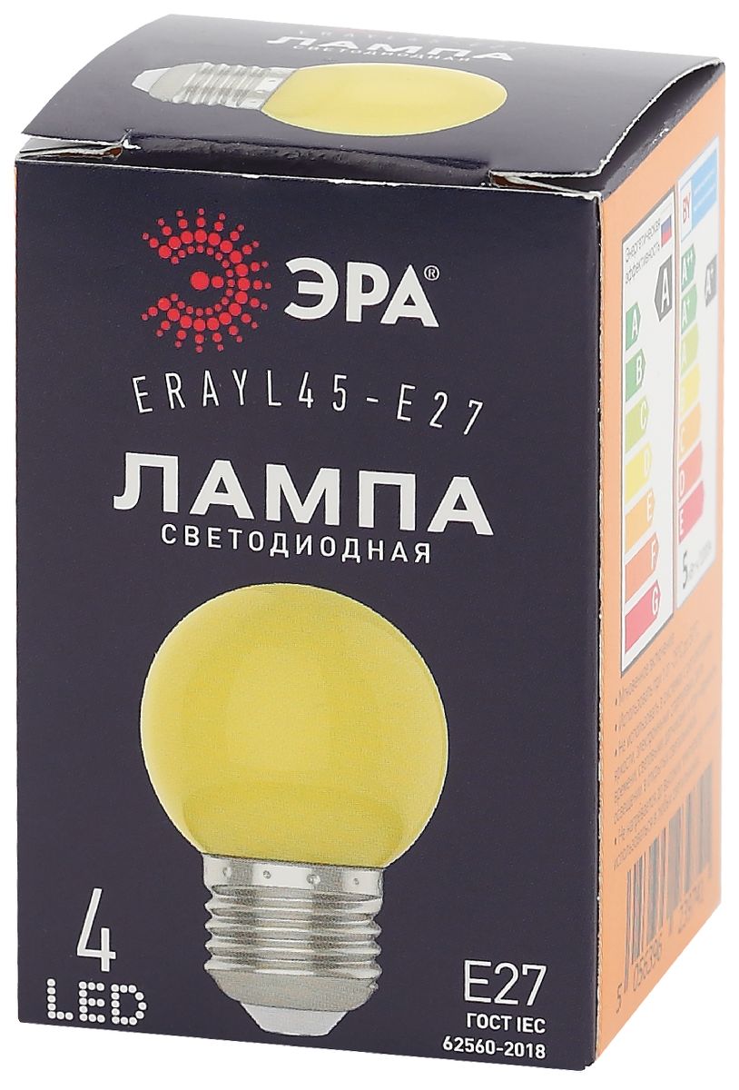 лампа светодиодная эра e27 1w 3000k erayl45-e27 б0049576