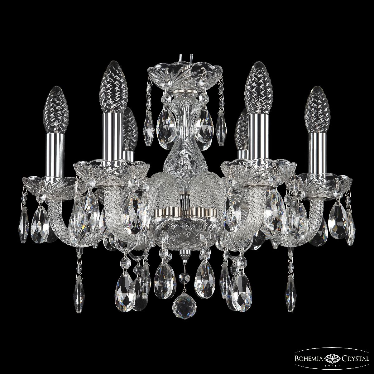 подвесная люстра bohemia ivele crystal 117/6/141 ni