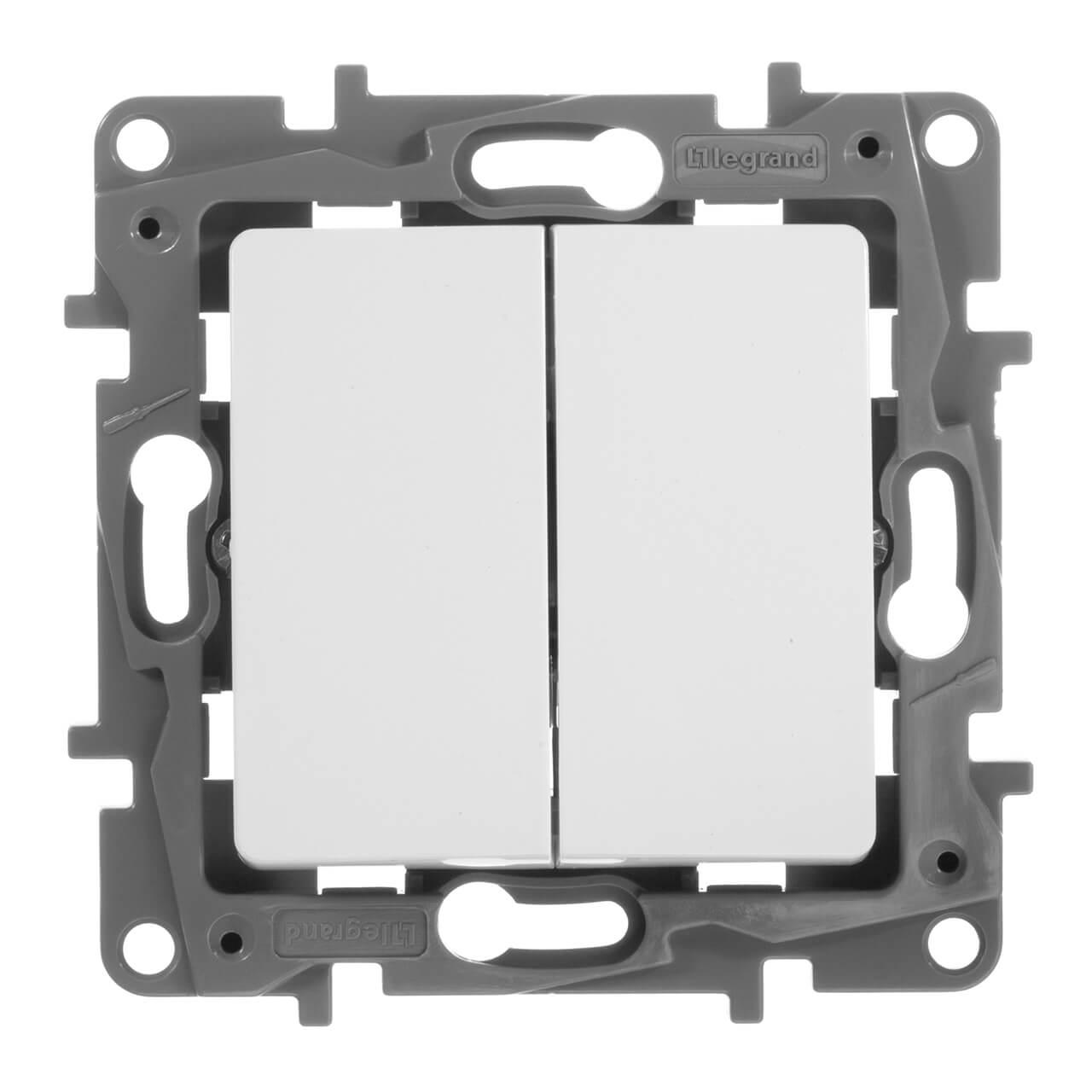 переключатель двухклавишный legrand etika 10a 250v антрацит 672612