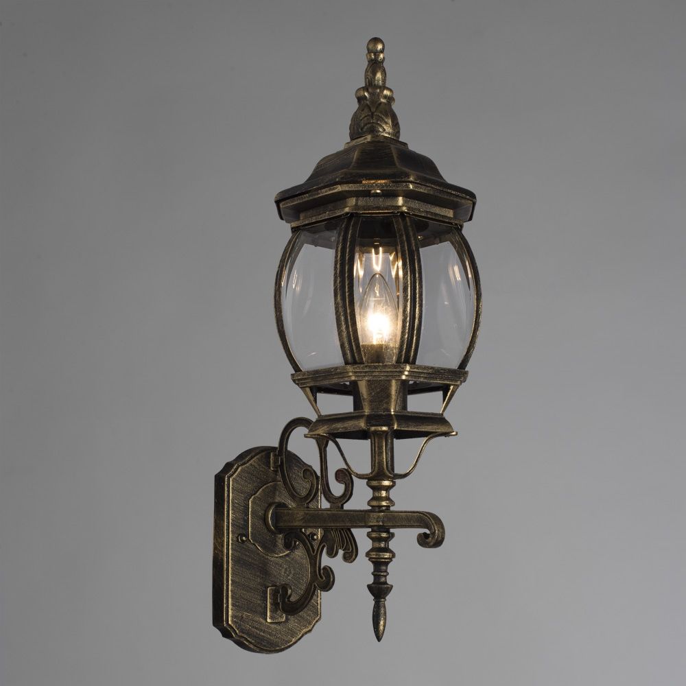 уличный настенный светильник arte lamp atlanta a1041al-1bn