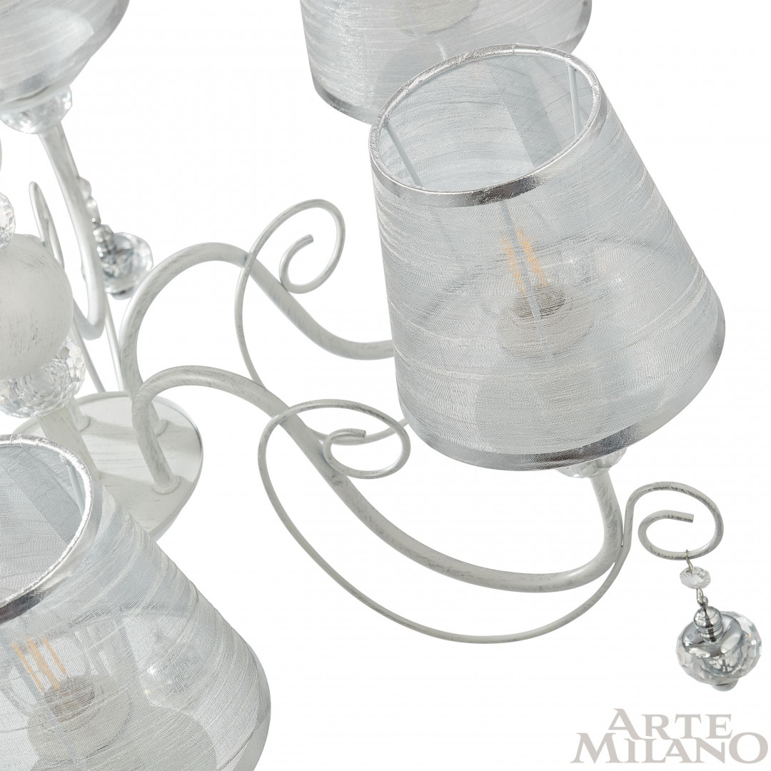 подвесная люстра arte milano 347620/6 wt+sl