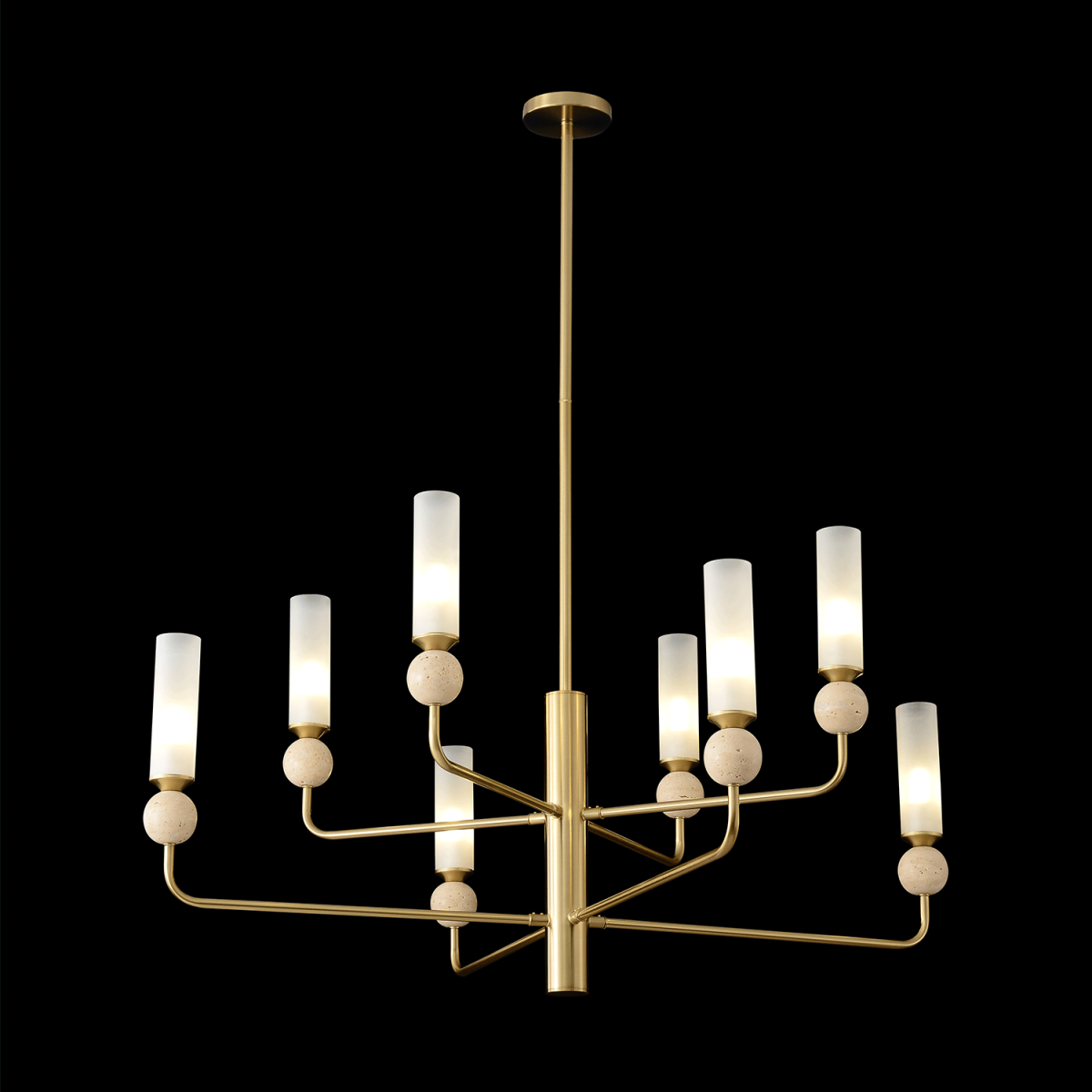 люстра на штанге crystal lux simply sp8 brass