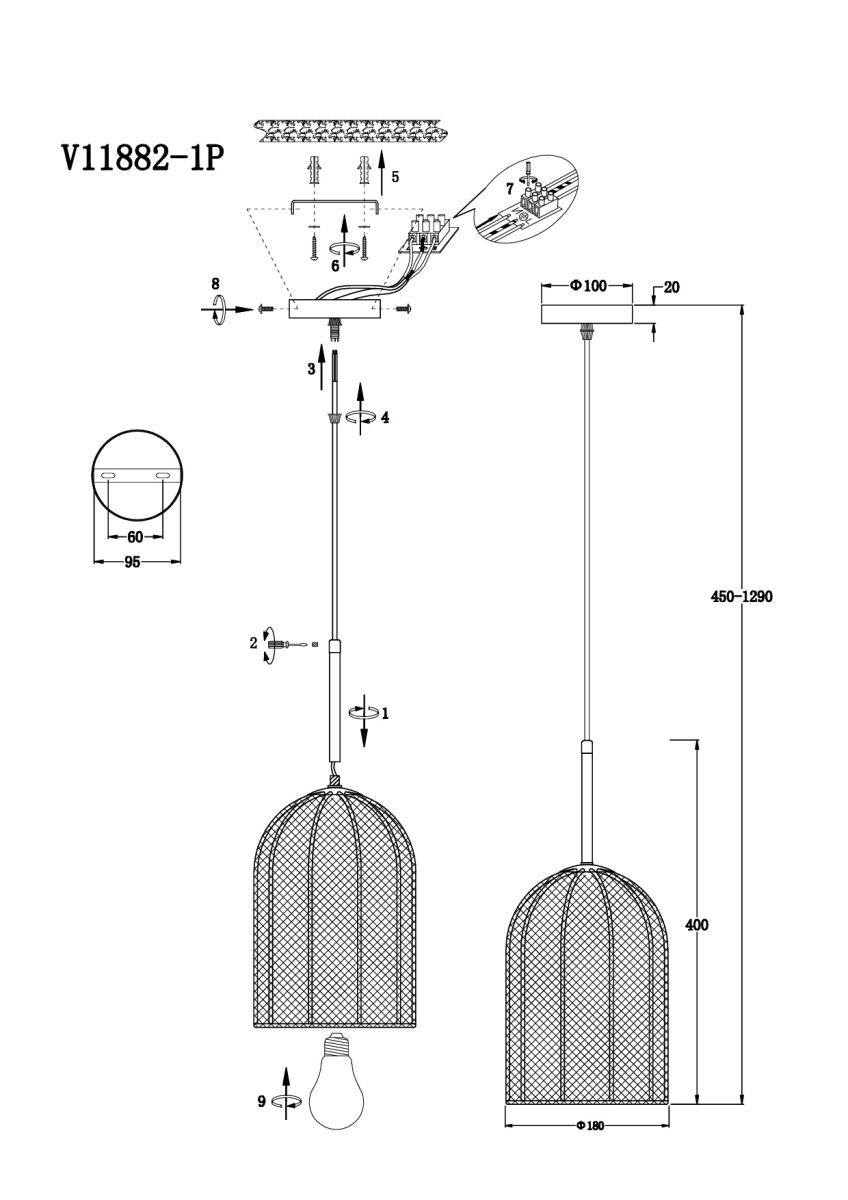 подвесной светильник moderli yarn v11882-1p