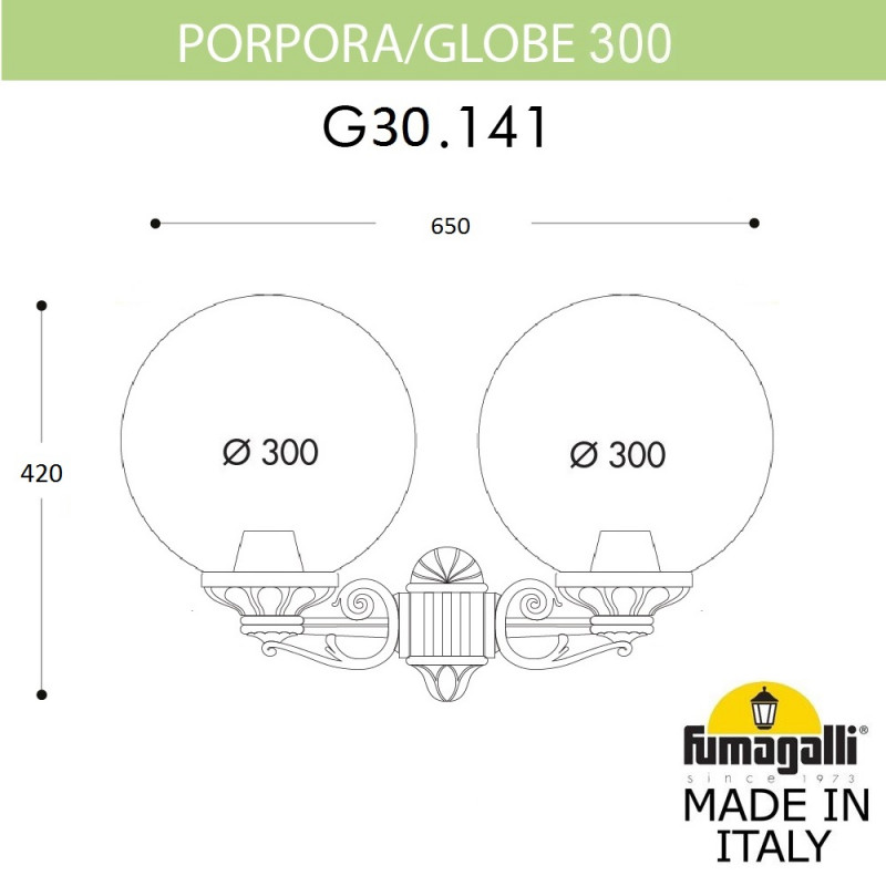 уличный настенный светильник fumagalli g30.141.000.axe27