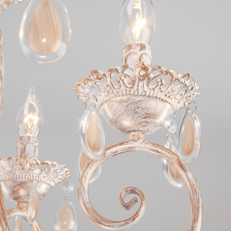 подвесная люстра eurosvet 10009/6 золото с белым