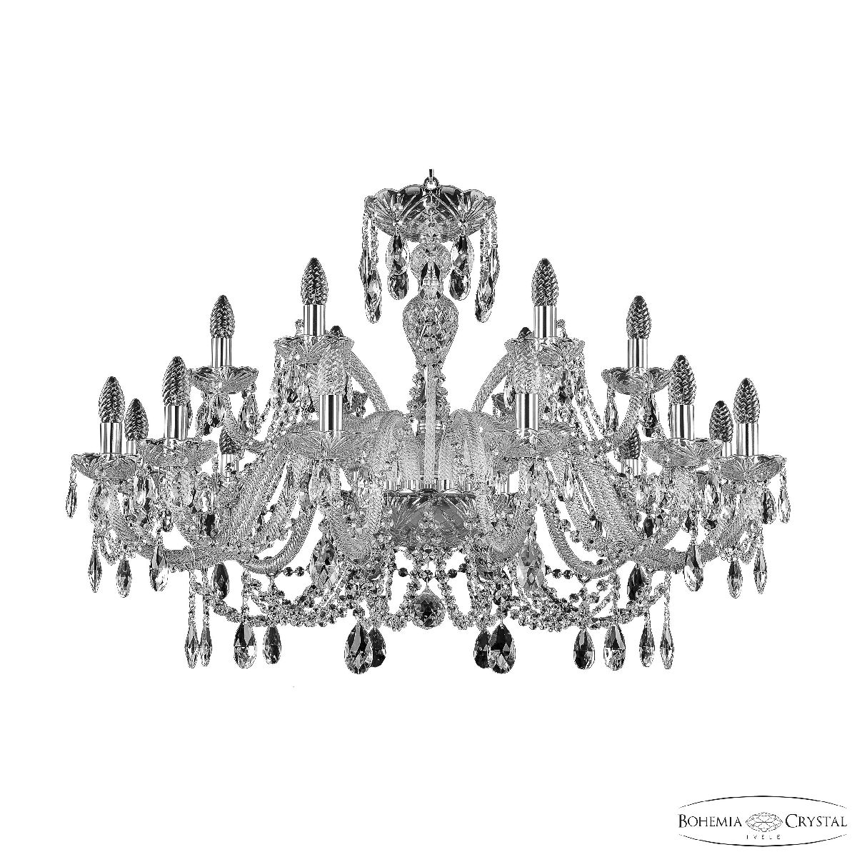 подвесная люстра bohemia ivele crystal 105/12+6/360 ni