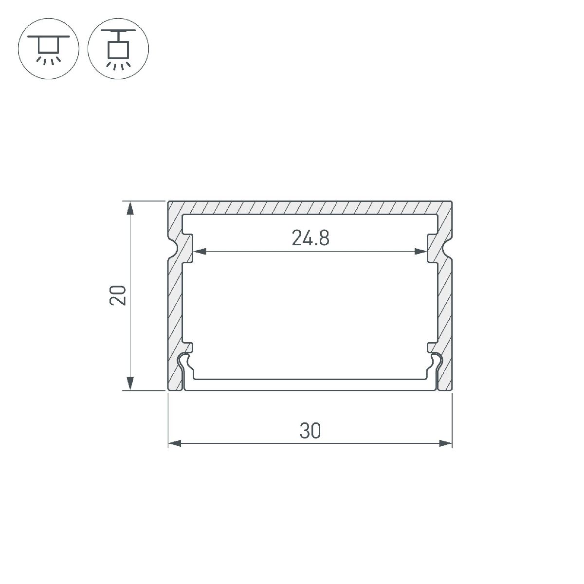профиль arlight line-3020-2000 anod 046962