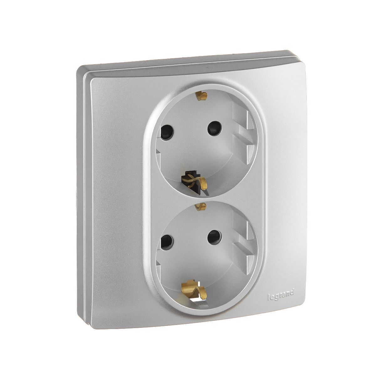 розетка двойная с/з со шторками legrand inspiria 673757