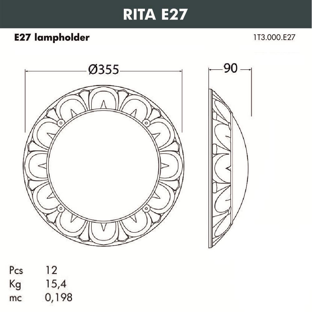 уличный светильник fumagalli rita 1t3.000.000.bye27