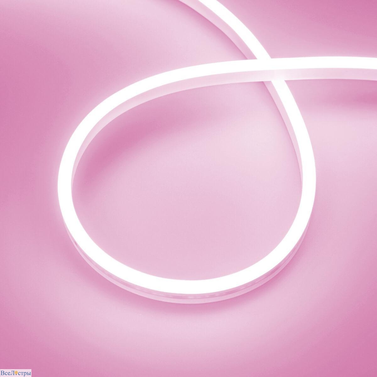 гибкий неон arligh 10w/m 120led/m 2835smd розовый 5m aurora-ps-a120-12x6mm 24v pink 036677