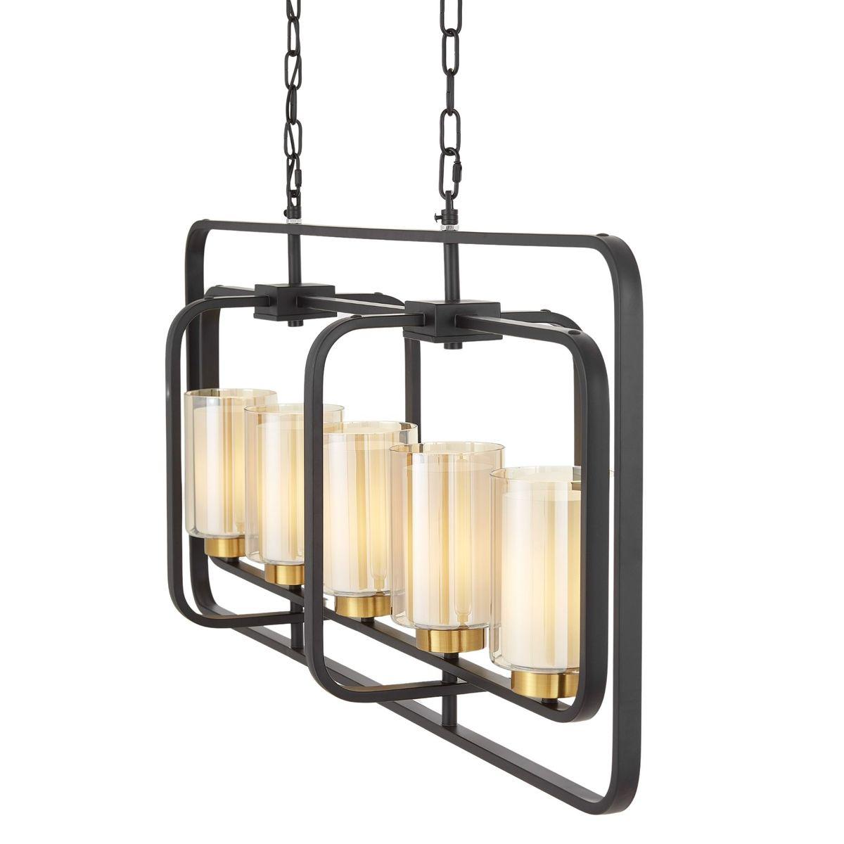 подвесная люстра lumina deco indivia ldp 1238-5 bk+md