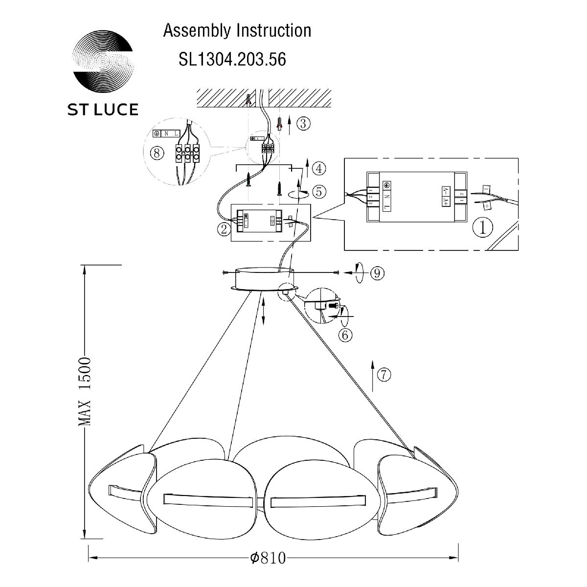 подвесная люстра st luce etoile sl1304.203.56