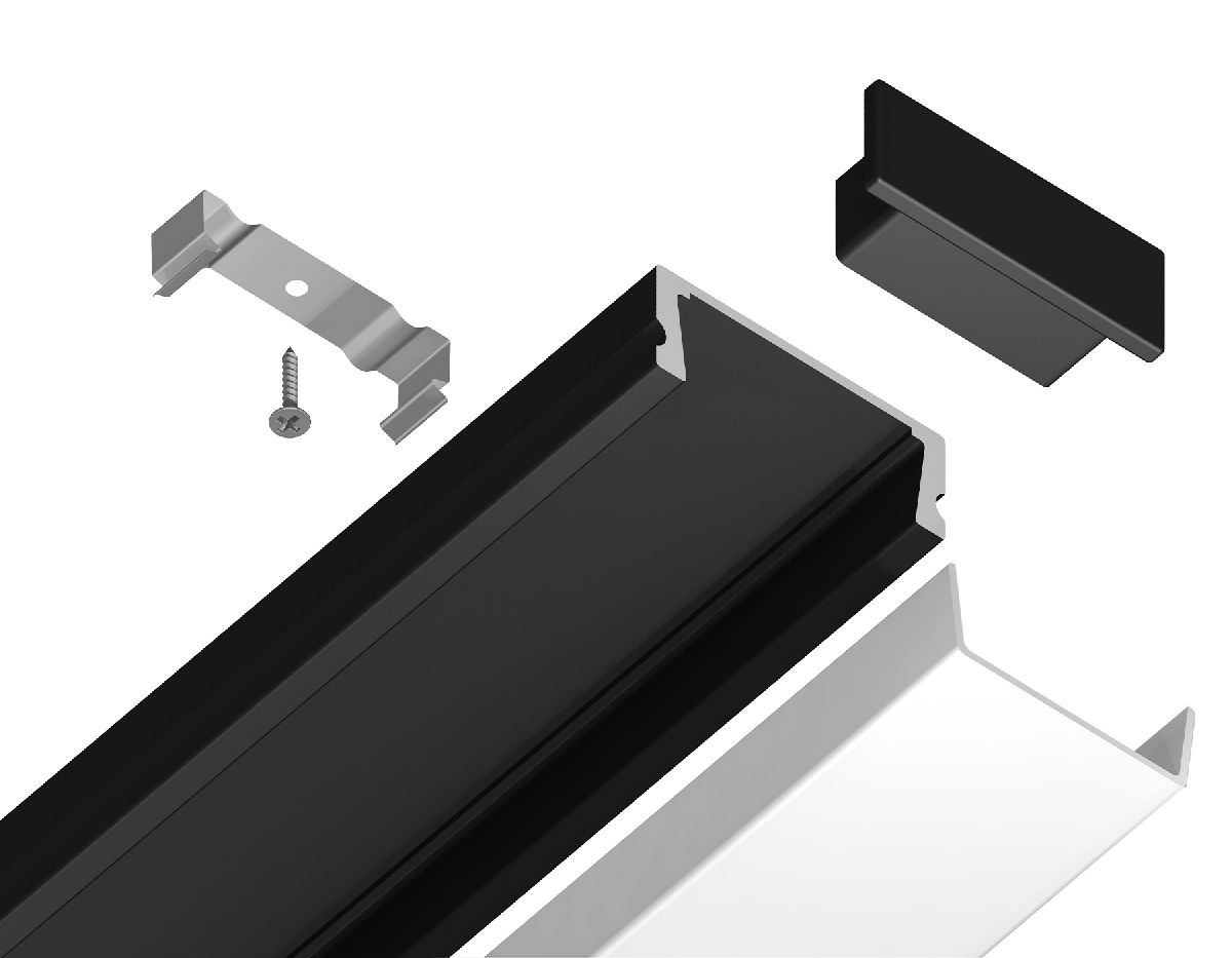 алюминиевый накладной профиль ambrella light alum profile gp1700bk