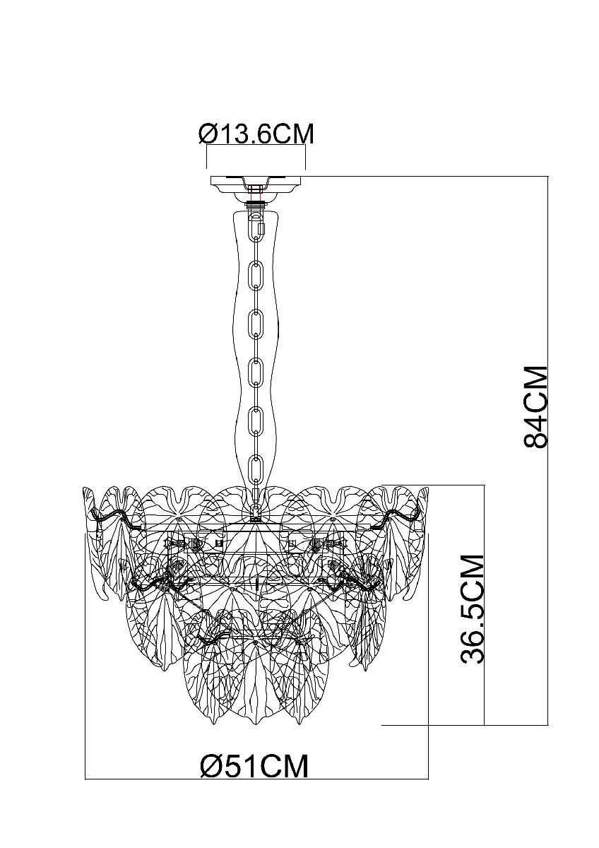 подвесная люстра arte lamp kapri a4078lm-6cc
