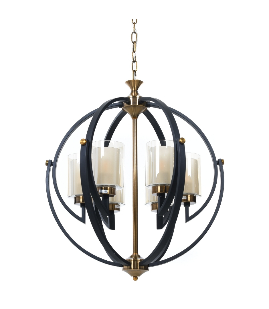 подвесная люстра lumina deco bergen ldp 1232-6 bk+md