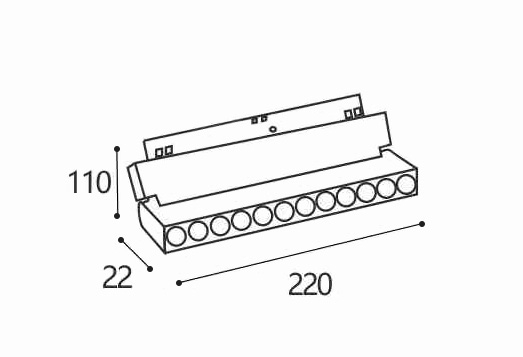 трековый магнитный светильник italline atom it012-5023 black 3000k