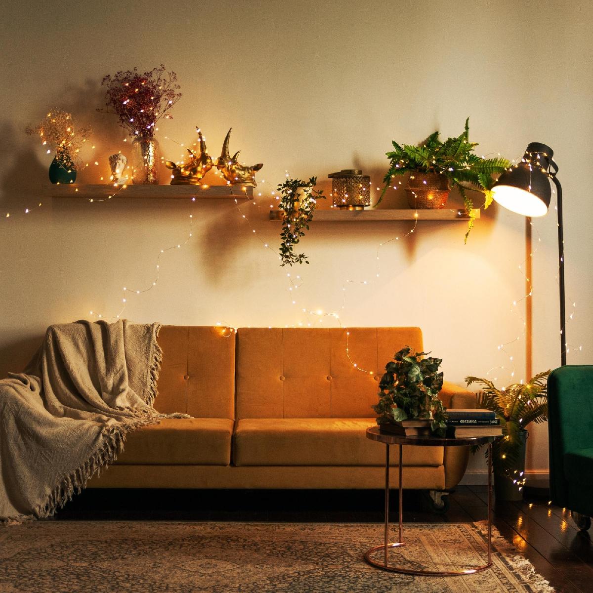 гирлянда uniel uld-s5000-500/dta/rc warm white ip44 dew