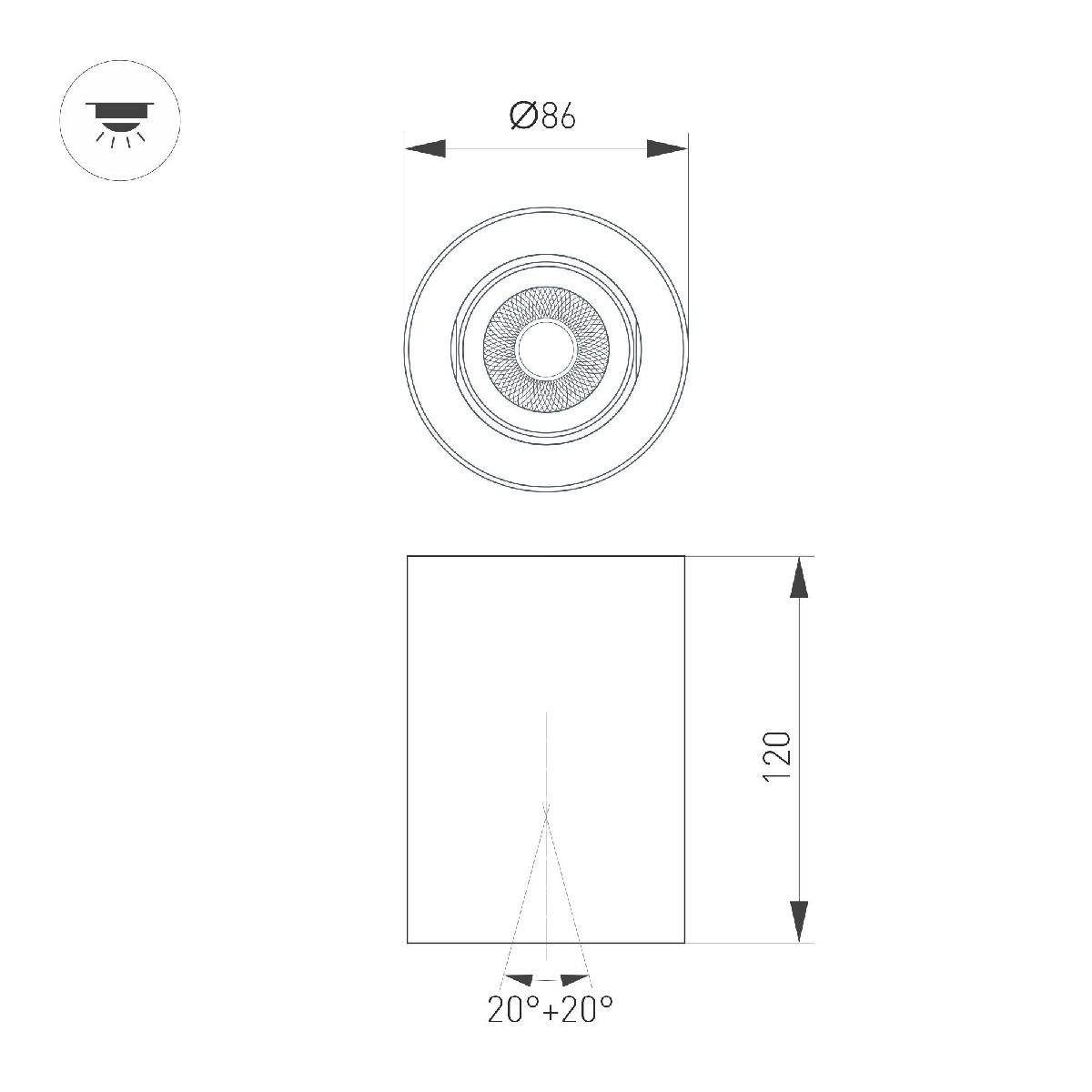 накладной светильник arlight sp-focus-r86-10w warm3000 054871