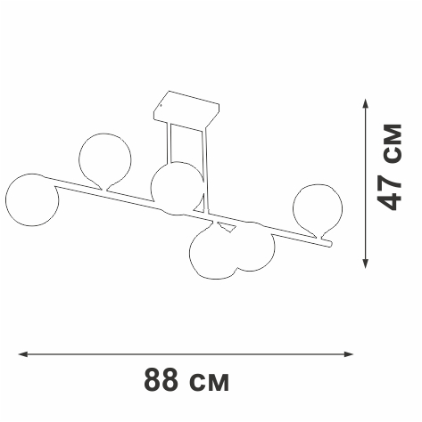 потолочная люстра vitaluce v2046-1/6pl