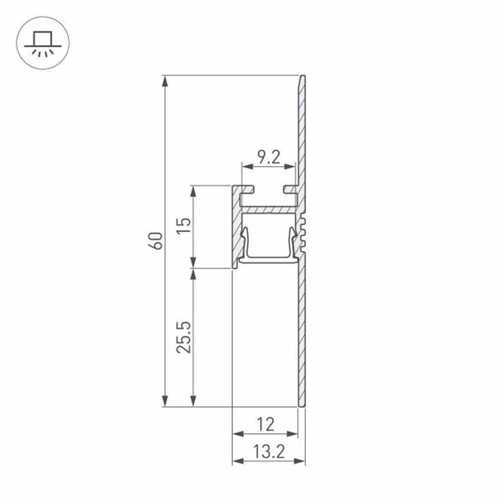 профиль-плинтус arlight arh-plintus-fantom-2000 white 034983