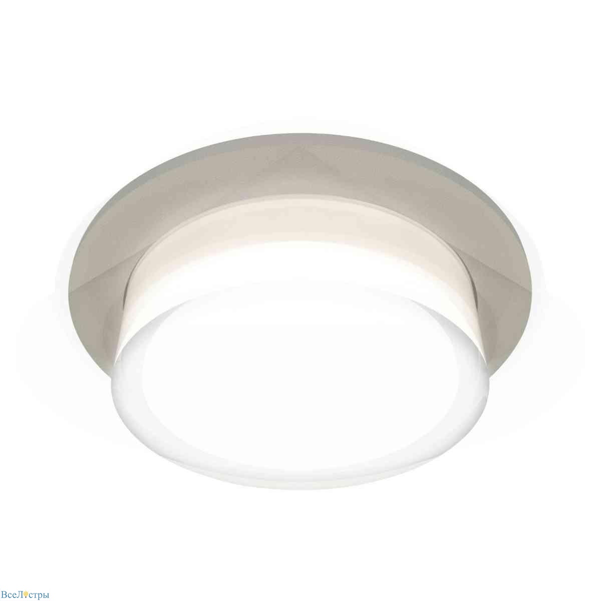 комплект встраиваемого светильника ambrella light techno spot xc7623040 sgr/fr/cl серый песок/белый матовый/прозрачный (c7623, n7160)