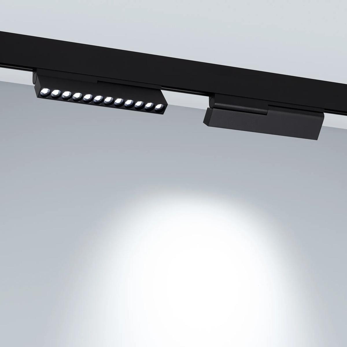 трековый светодиодный светильник arlight mag-orient-dots-fold-s230-12w day4000-mix (bk, 30 deg, 48v, dali) 041864