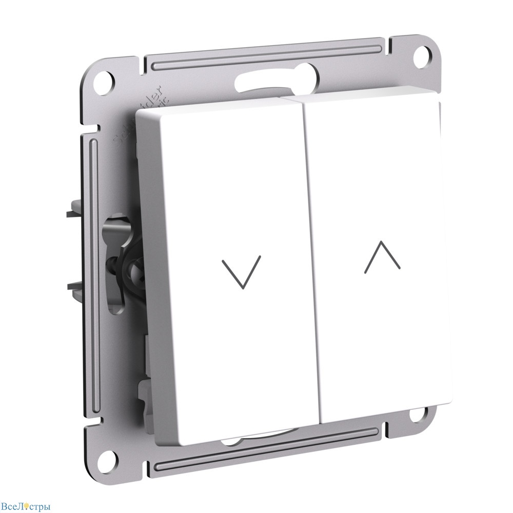 выключатель 2-клавишный жалюзи, 10а, systeme electric atlasdesign лотос atn001319