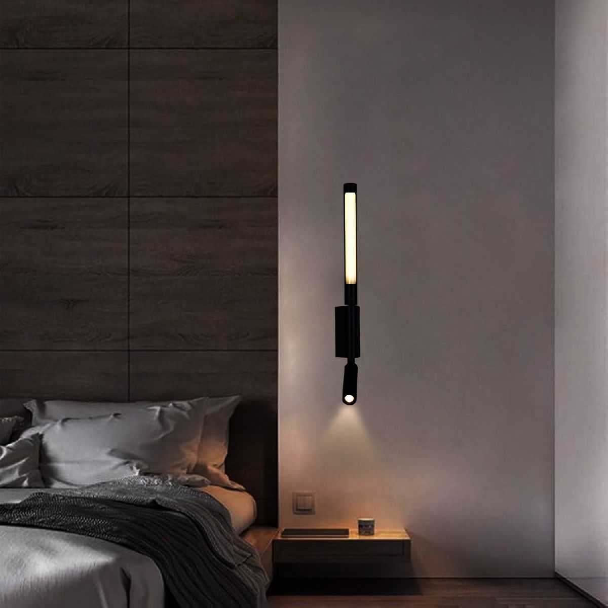 настенный светильник reluce 86209-9.2-001kt led3w+6w bk