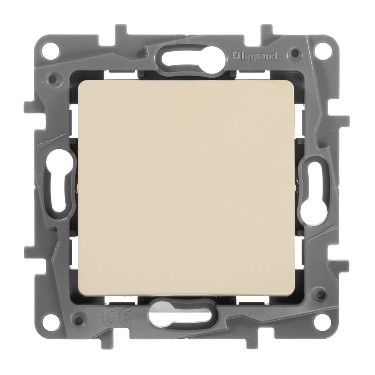 выключатель кнопочный одноклавишный legrand etika 6a 250v белый 672214