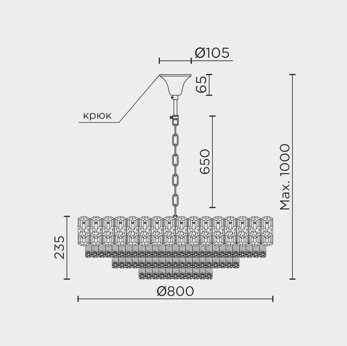 подвесная люстра modelux ml.7092.800 cr