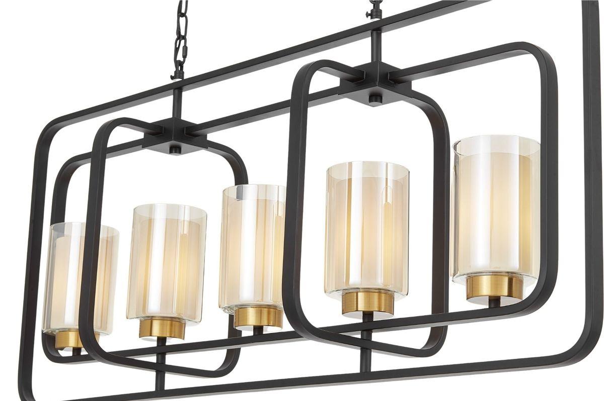 подвесная люстра lumina deco indivia ldp 1238-5 bk+md