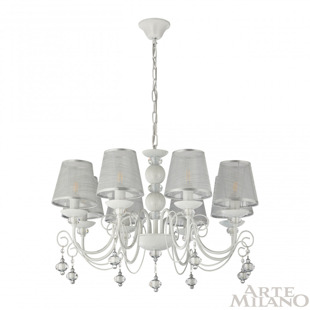 подвесная люстра arte milano 347620/8 wt+sl