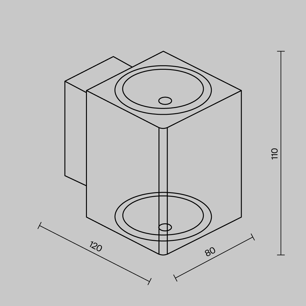 уличный настенный светильник maytoni block o507wl-l10b3k