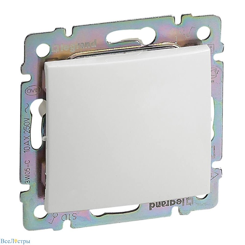 выключатель кнопочный одноклавишный legrand valena белый 774411