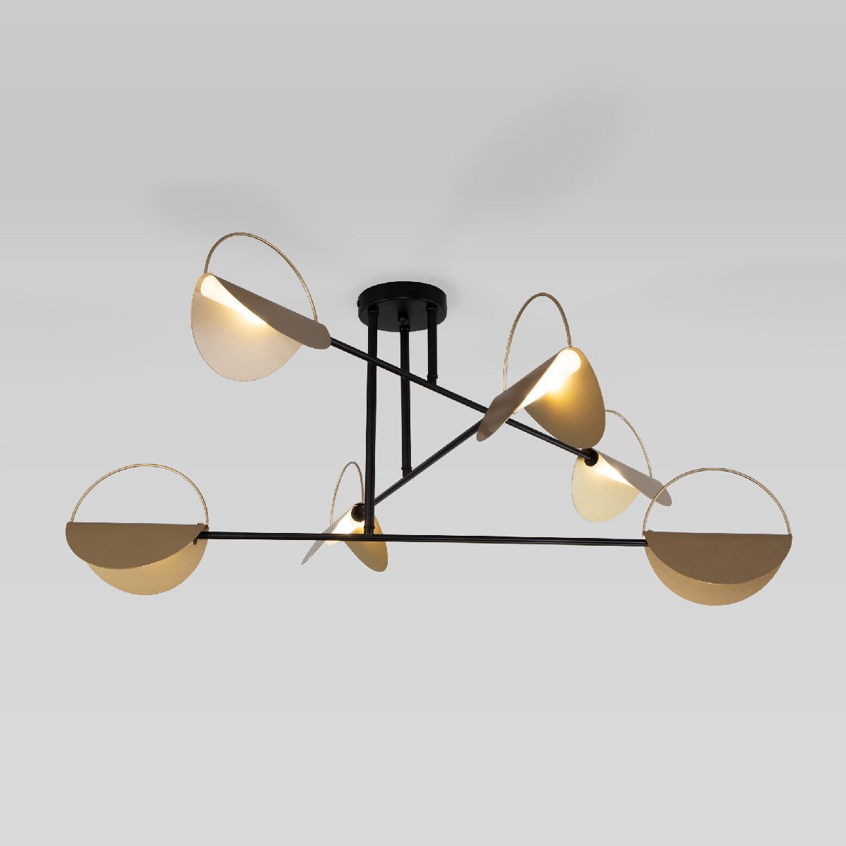 потолочная люстра eurosvet grazia 70148/6 черный/золото smart a062042