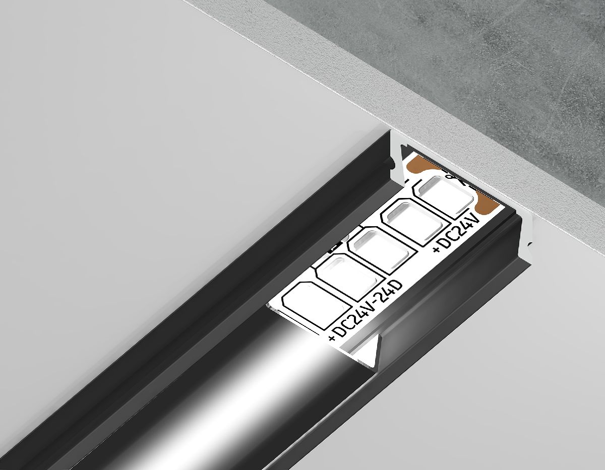 алюминиевый накладной профиль ambrella light alum profile gp1700bk/bk
