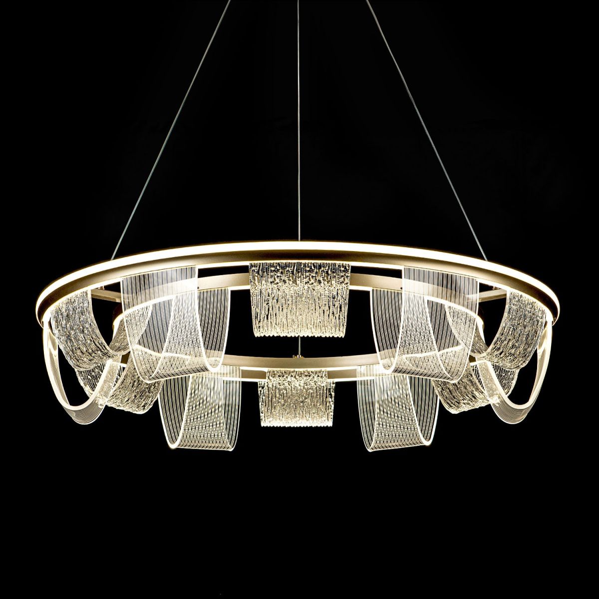 подвесная люстра led4u l7706-800 gd